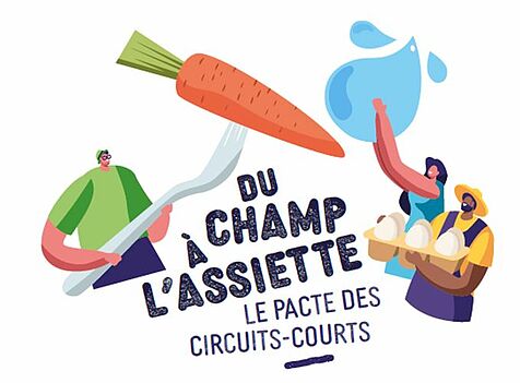 Illustration "Du champ à l'assiette. Le pacte des circuits courts"