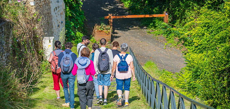 Groupe de personnes se baladant