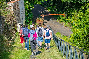 Groupe de personnes se baladant